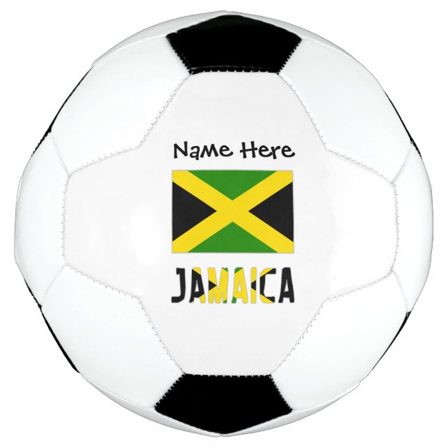 Jamaica and Jamaican Flag with Your Name Soccer Ba Football (Front)