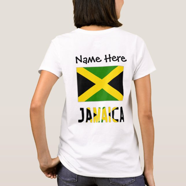Jamaica and Jamaican Flag with Your Name T-Shirt (Back)