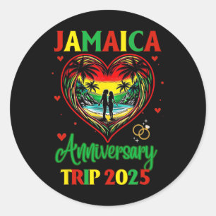 Jamaica Anniversary Trip 2025 Couple Matching Vaca Classic Round Sticker