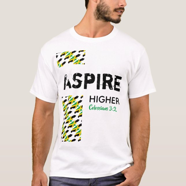Jamaica ASPIRE HIGHER Christian Scripture T-Shirt (Front)
