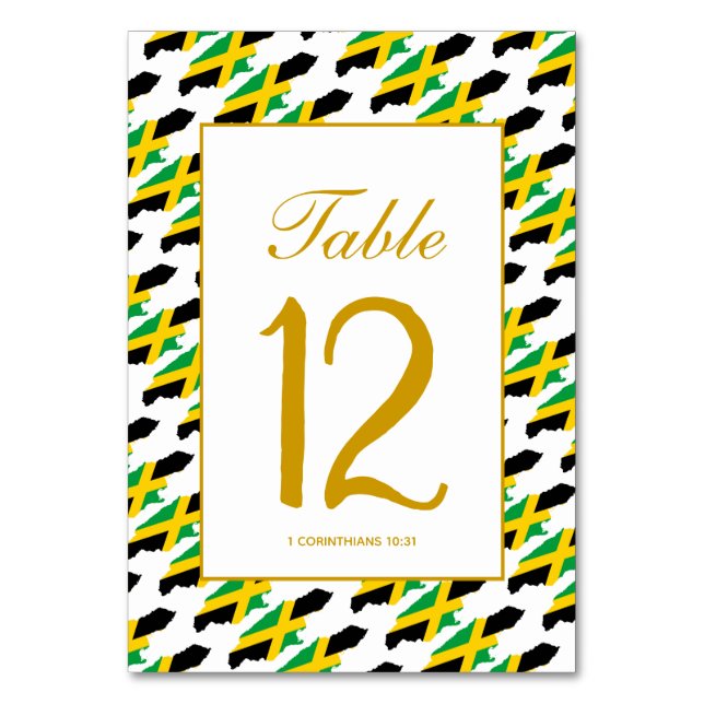 JAMAICA Banquet Celebration Wedding Table Number (Front)