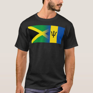 Jamaica Barbados Flag Half Jamaican Half Barbados  T-Shirt