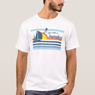 Jamaica - Beach Retro 70S 80S Sailing Boat Sunset T-Shirt