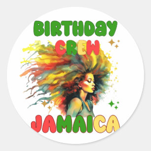 Jamaica Birthday Girl Matching Crew Travel Group Classic Round Sticker