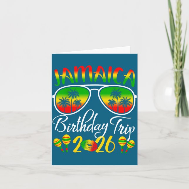 Jamaica Birthday Trip Vacation Summer 2026 Outfit  Card (Front)