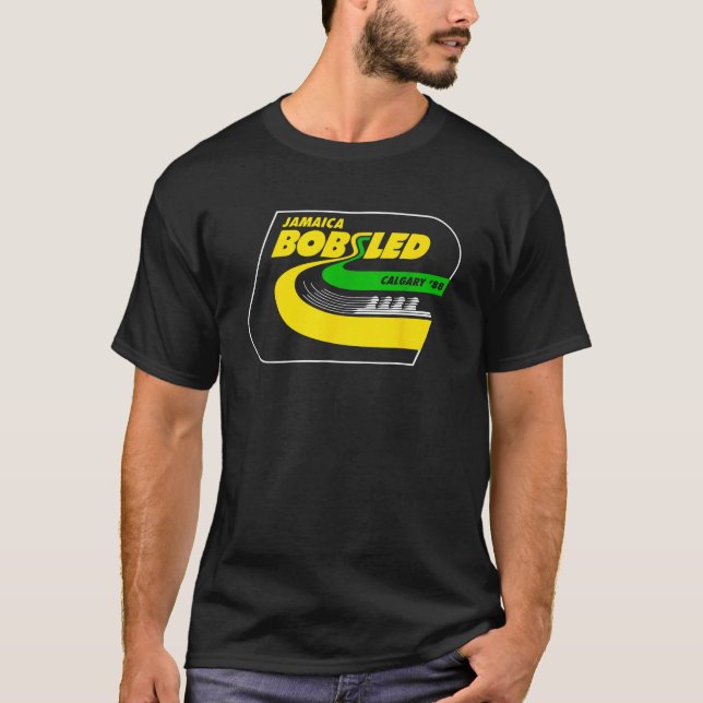 JAMAICA BOBSLED TEAM 1988 Jamaican Flag Retro Vint T-Shirt (Front)
