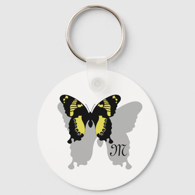 Jamaica Butterfly Shadow Monogram Key Ring (Front)