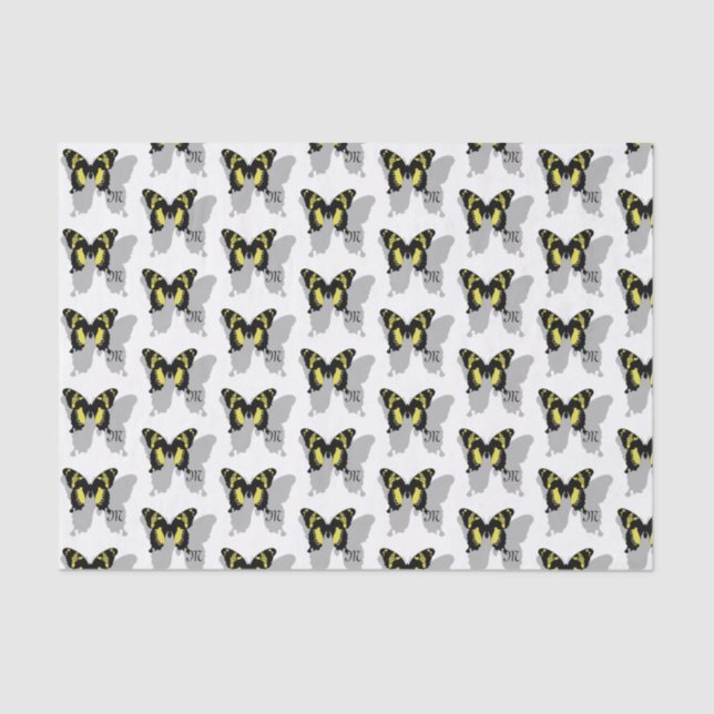 Jamaica Butterfly Shadow Monogram Tissue Paper (Front)