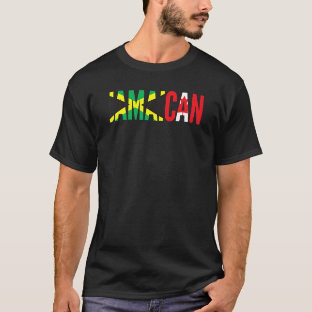 Jamaica Canada Flag for Half Canadian Jamaican Roo T-Shirt (Front)