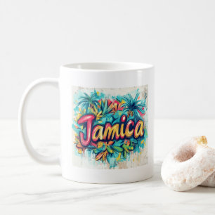 Jamaica Caribbean Flag Graffiti coffe Coffee Mug