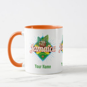 Jamaica caribbean retro flag vacation vintage mug