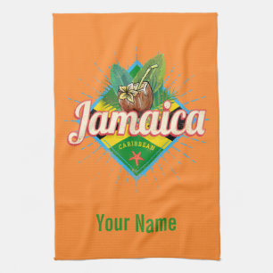Jamaica caribbean retro flag vacation vintage tea towel
