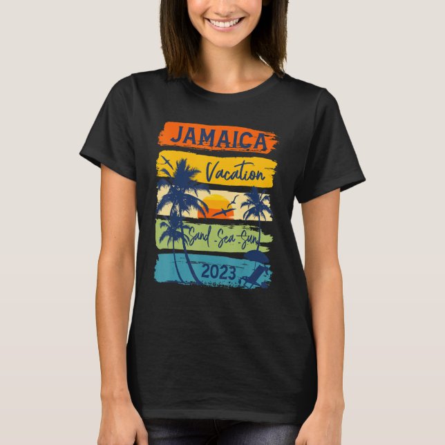 Jamaica Caribe Vacation 2023 Family Group Summer T-Shirt (Front)