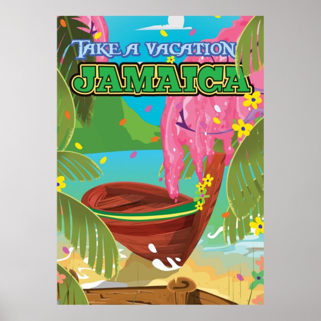 Jamaica cartoon travel poster (Front)