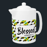JAMAICA Christian Scripture Blessed MEDIUM<br><div class="desc">Be proud of your JAMAICA heritage AND your Christian faith, whilst drinking your favourite hot beverage. Map outline of JAMAICA, in a diagonal tiled pattern, with Scripture reference Ephesians 1:3 (Blessed with every spiritual blessing) . The text is fully customisable, so you can personalise with your own favourite Scripture reference...</div>
