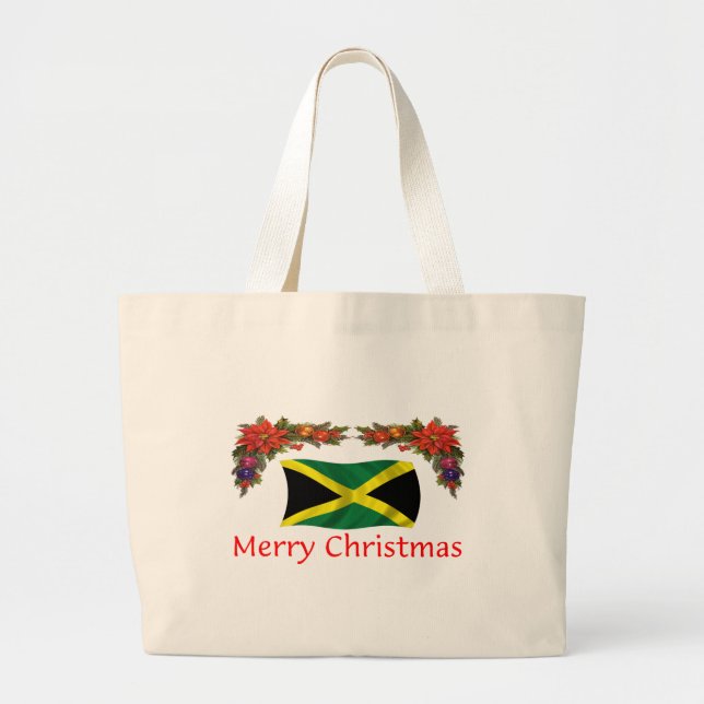 Jamaica Christmas Large Tote Bag (Front)