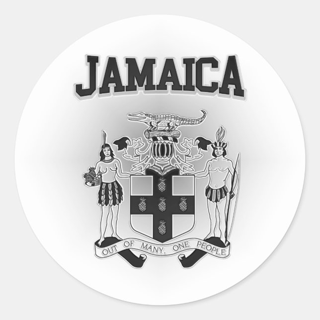 Jamaica Coat of Arms Classic Round Sticker (Front)