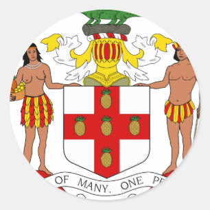 Jamaica Coat Of Arms Classic Round Sticker