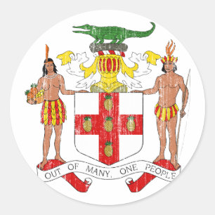 Jamaica Coat Of Arms Classic Round Sticker