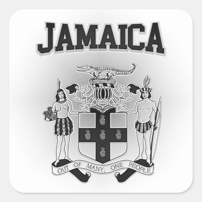 Jamaica Coat of Arms Square Sticker (Front)