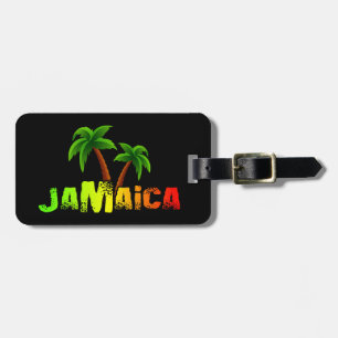 Jamaica coconut trees colourful luggage tag