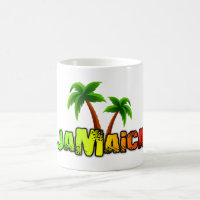 Jamaica coconut trees colourful mug