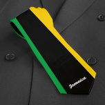 Jamaica Colors Green Black & Gold Jamaican Flag Tie<br><div class="desc">Jamaica colors green,  black and gold tie.  Customizable face text "Jamaica".  Perfect gift for a Jamaican men.</div>