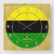 Jamaica Colours Gold Modern Wall Clock Gift Sale