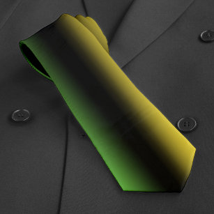 Jamaica Colours Gradient Ombre Green Black & Gold Tie