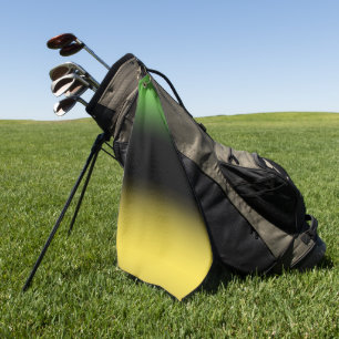 Jamaica Colours Gradient Ombre Green Gold & Black Golf Towel