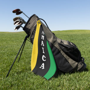 Jamaica Colours Green Gold Black Jamaican Golf Towel