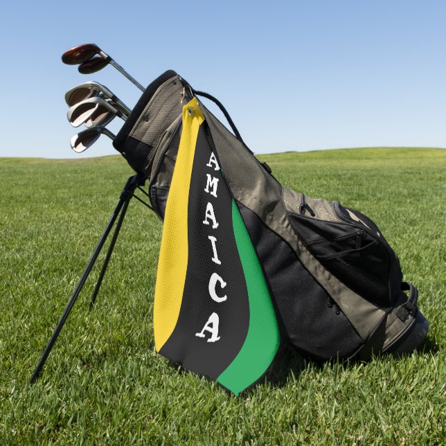 Jamaica Colours Green Gold Black Jamaican Golf Towel (Green)