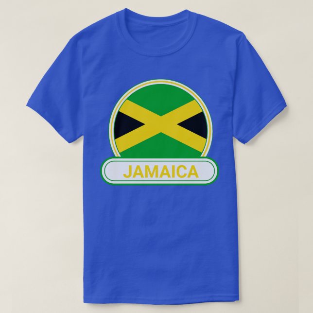 Jamaica Country Badge Jamaica Flag T-Shirt (Design Front)