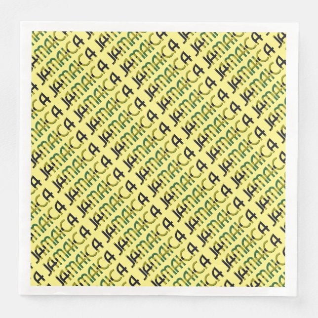 Jamaica Country Flag Colours Typography Holiday Napkin (Front)