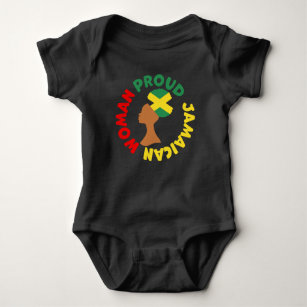 Jamaica Country Flag Roots Proud Jamaican Woman Baby Bodysuit