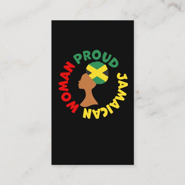 Jamaica Country Flag Roots Proud Jamaican Woman Business Card (Front)