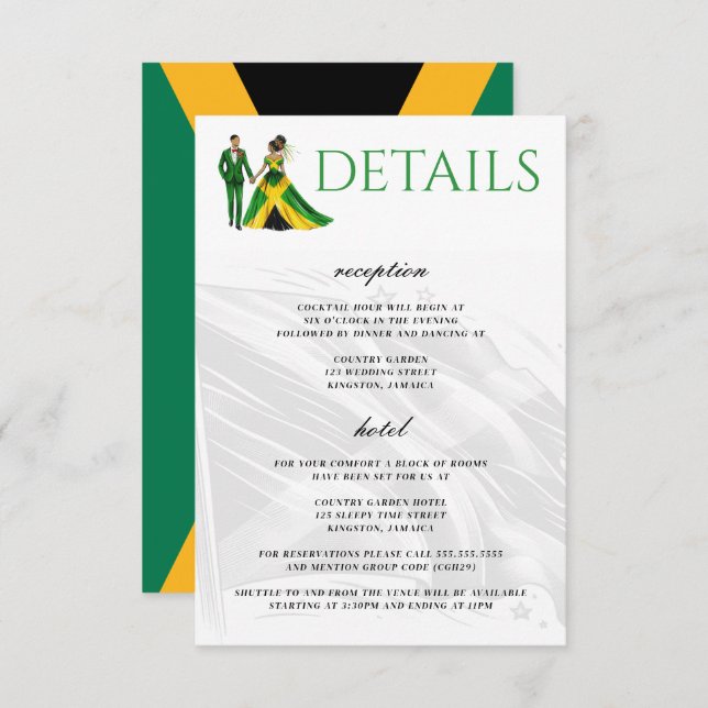 Jamaica Couple Enclosure Card (Front/Back)