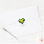 Jamaica Couple Heart Wedding Classic Round Sticker<br><div class="desc">Combine with our Invitation Set,  or use them with invites or greeting cards you already have. We are happy to customise this further for you,  please feel free to send us a message for assistance.</div>
