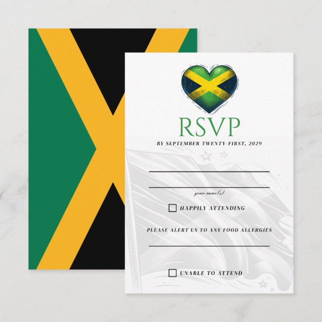 Jamaica Couple RSVP Card (Front/Back)