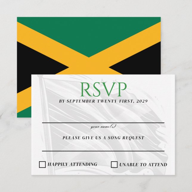 Jamaica Couple RSVP Card (Front/Back)