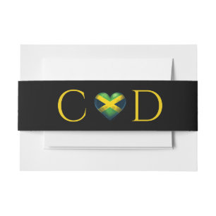 Jamaica Couple Wedding Invitation Belly Band