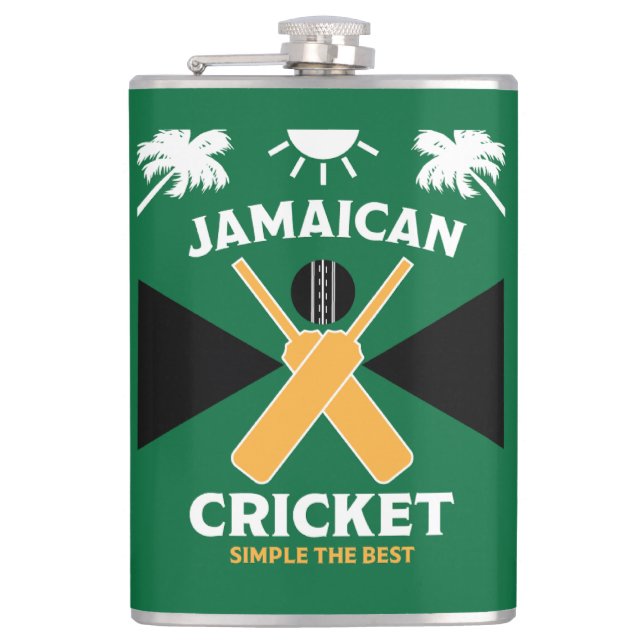 Jamaica Cricket Hip Flask (Front)