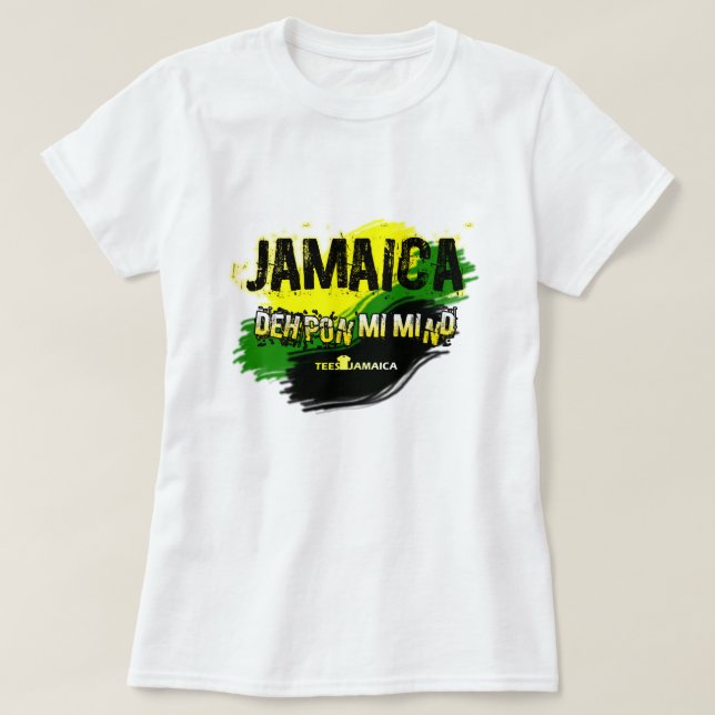 Jamaica Deh Pon Mi Mind Ladies T-Shirt (Design Front)