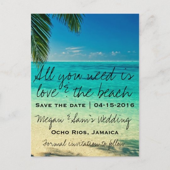 Jamaica Destination Wedding Save The Date Announcement Postcard