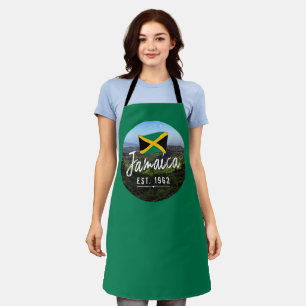 "Jamaica Est. 1962" With Jamaica Flag Art Apron