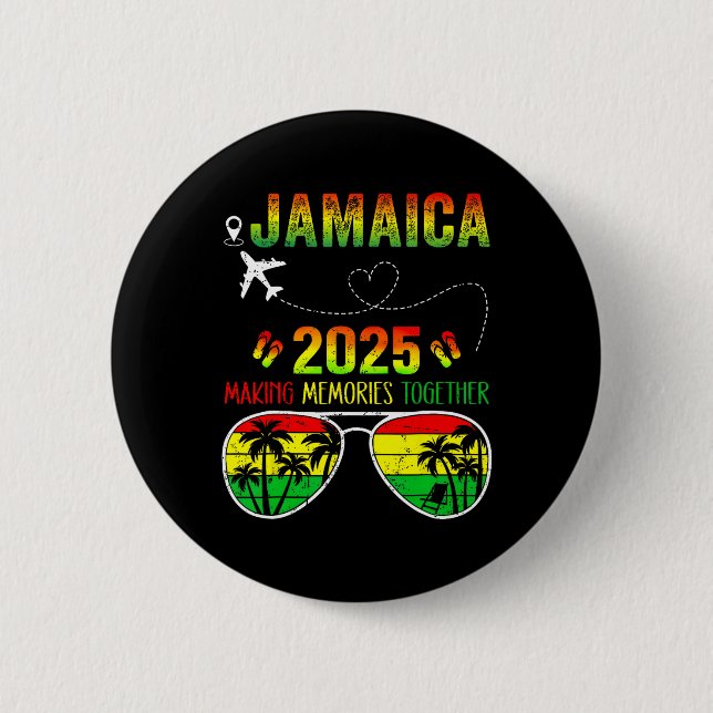 Jamaica Family Reunion 2025 Making Memories Vacati 6 Cm Round Badge (Front)