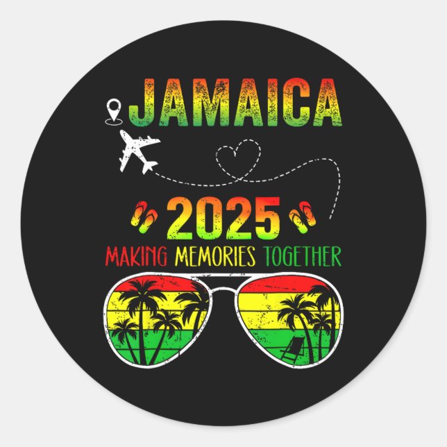 Jamaica Family Reunion 2025 Making Memories Vacati Classic Round Sticker (Front)