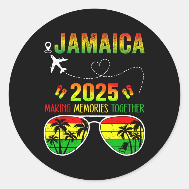 Jamaica Family Reunion 2025 Making Memories Vacati Classic Round Sticker (Front)
