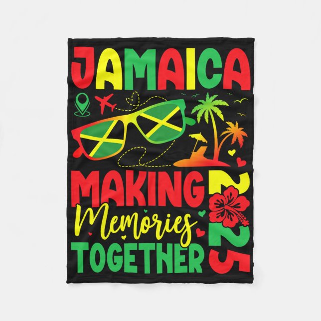 Jamaica Family Reunion 2025 Making Memories Vacati Fleece Blanket (Front)