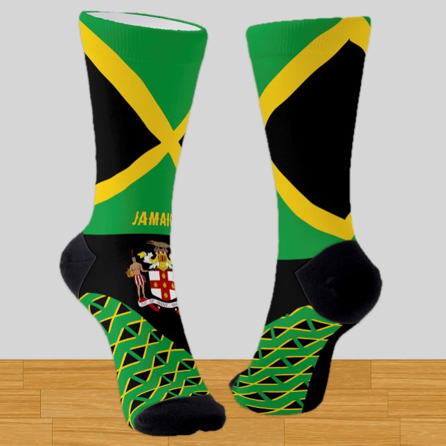 Jamaica, fashion, Jamaican flag, patriotic Socks (Creator Uploaded)